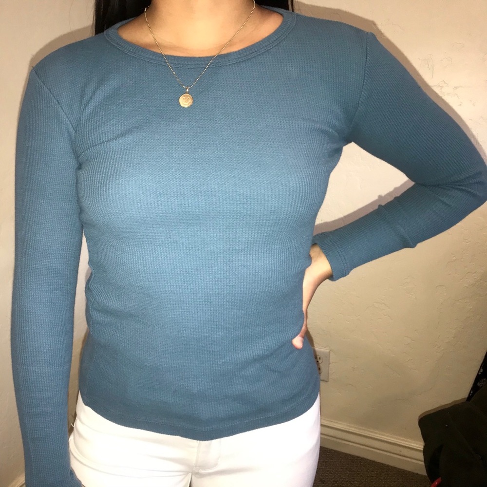 dusty blue thermal long sleeve